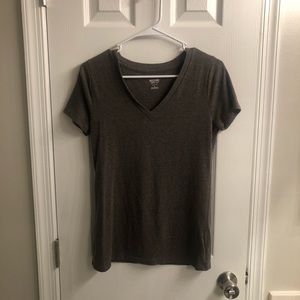 Dark olive green v-neck T-shirt